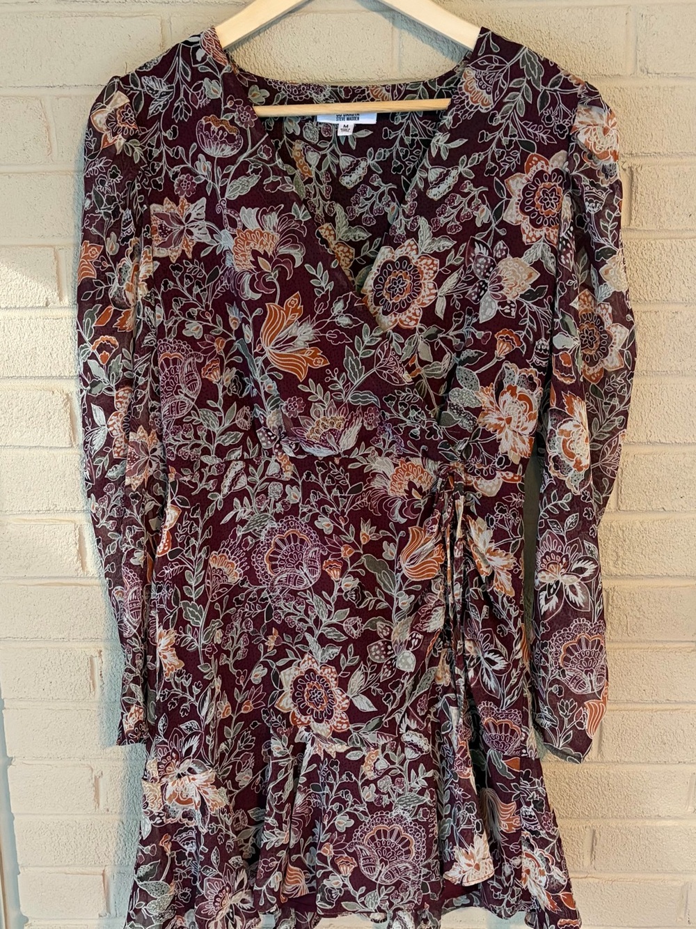 BB Dakota by Steve Madden “Fancy That” Faux Wrap Mini Dress Boho Chic